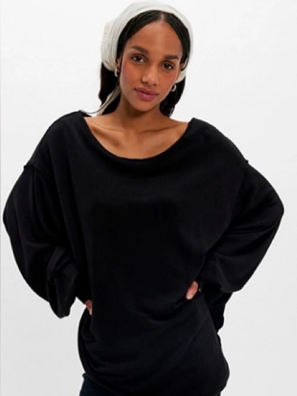 moving sale 💕 - free people black batwing sweatshirt oversized top